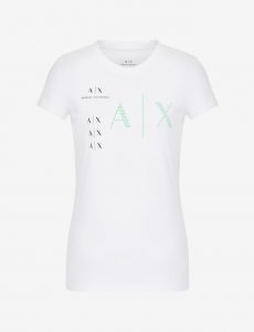 ARMANI EXCHANGE-T-shirt DONNA BIANCA regular fit in cotone stretch