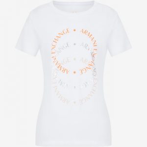 ARMANI EXCHANGE-T-SHIRT DONNA Bianca CON STAMPA