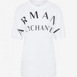 ARMANI EXCHANGE-T-SHIRT DONNA Bianca CON LOGO GRANDE