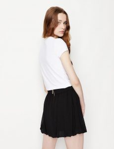 ARMANI EXCHANGE-T-shirt slim fit con strass DONNA BIANCA