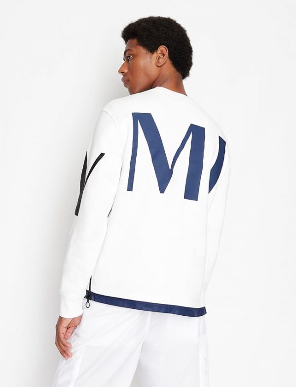 ARMANI EXCHANGE – Felpa Uomo Girocollo in Cotone con Zip Laterali