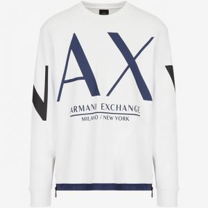 ARMANI EXCHANGE – Felpa Uomo Girocollo in Cotone con Zip Laterali