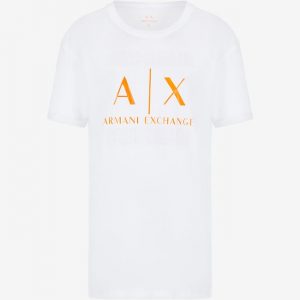 ARMANI EXCHANGE-T-shirt con logo DONNA BIANCA