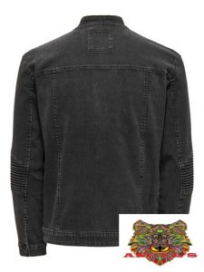ONLY&SONS-GIUBBINO JEANS Nero BIKERS