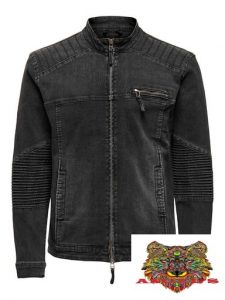 ONLY&SONS-GIUBBINO JEANS Nero BIKERS