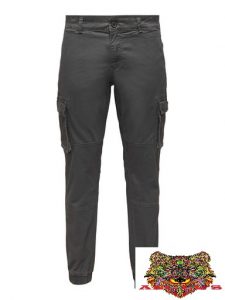 ONLY & SONS-PANTALONE UOMO CON TASCHE LATERALI GRIGIO SCURO