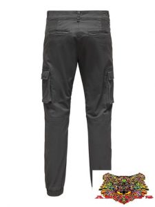 ONLY & SONS-PANTALONE UOMO CON TASCHE LATERALI GRIGIO SCURO