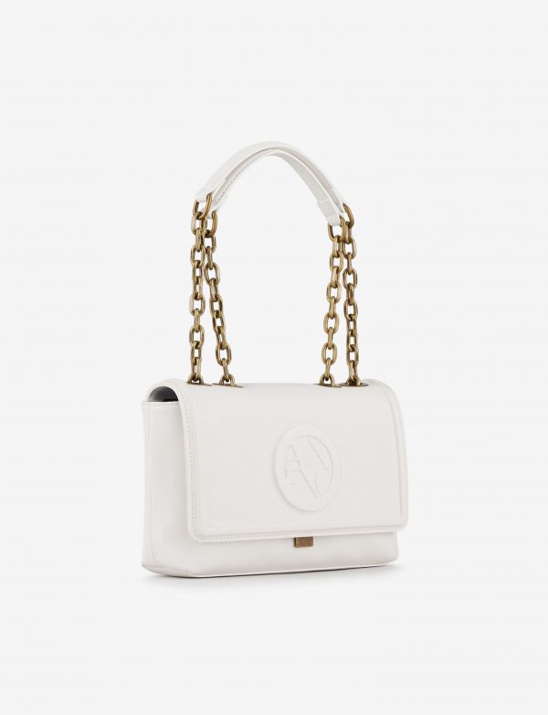 ARMANI EXCHANGE – Borsa Donna a Tracolla con Brand Logo Bianco