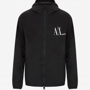 ARMANI EXCHANGE – Blouson in Nylon Light con Cappuccio Nero