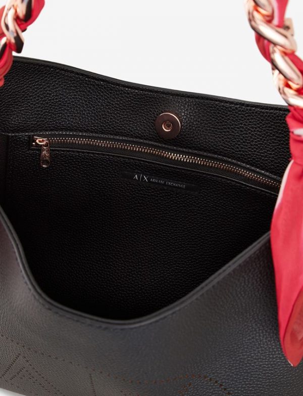 ARMANI EXCHANGE – Borsa Donna a Mano con Chiusura Calamita Nero