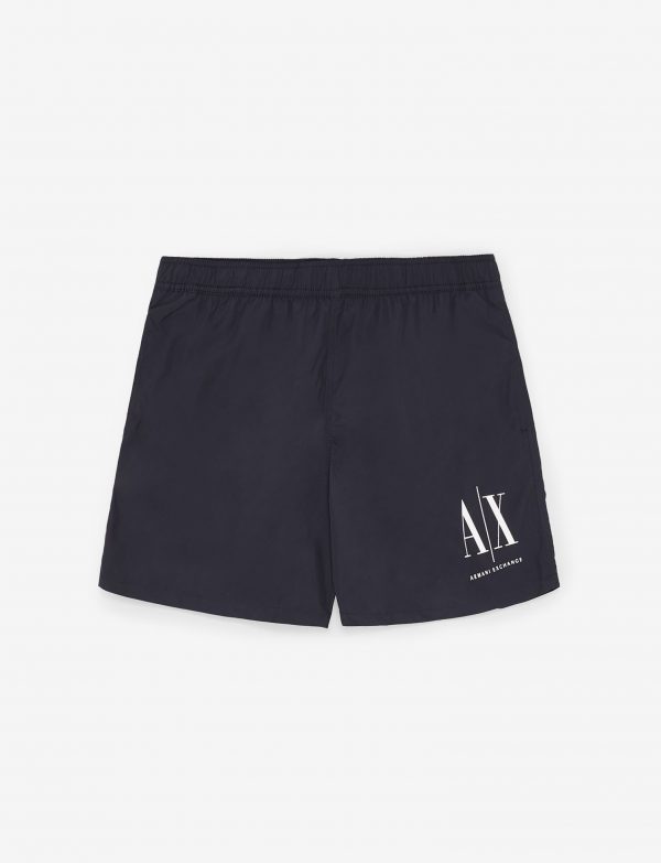 ARMANI EXCHANGE – Costume Uomo Boxer Mare con Logo a Contrasto Blue Navy