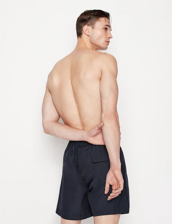 ARMANI EXCHANGE – Costume Uomo Boxer Mare con Logo a Contrasto Blue Navy