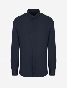 ARMANI EXCHANGE-Camicia a Tinta Unita BLUE NAVY