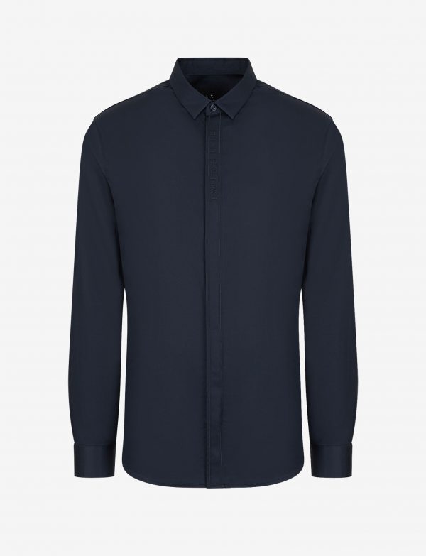 ARMANI EXCHANGE-Camicia a Tinta Unita BLUE NAVY