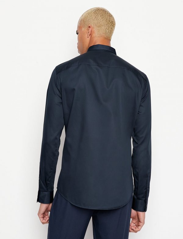 ARMANI EXCHANGE-Camicia a Tinta Unita BLUE NAVY