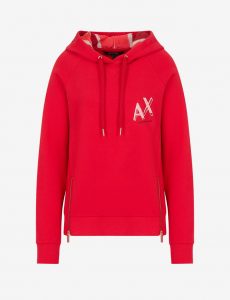 ARMANI EXCHANGE – Felpa Donna con Cappuccio in Cotone Organico Magma
