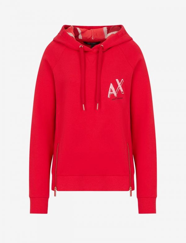 ARMANI EXCHANGE – Felpa Donna con Cappuccio in Cotone Organico Magma