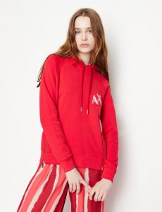 ARMANI EXCHANGE – Felpa Donna con Cappuccio in Cotone Organico Magma