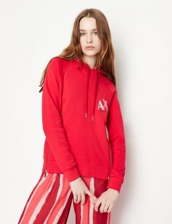 ARMANI EXCHANGE – Felpa Donna con Cappuccio in Cotone Organico Magma