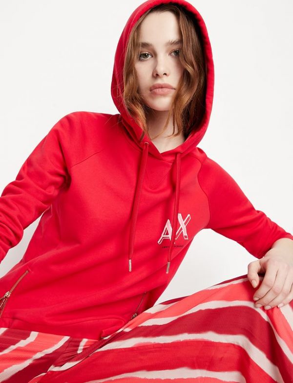 ARMANI EXCHANGE – Felpa Donna con Cappuccio in Cotone Organico Magma
