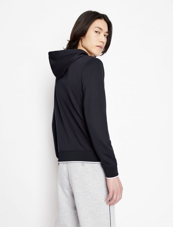 ARMANI EXCHANGE – Felpa Uomo con Zip e Cappuccio Blue Navy