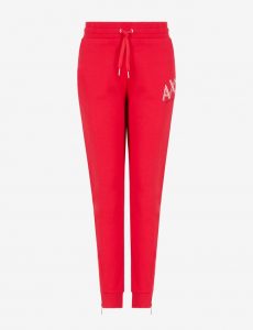 ARMANI EXCHANGE- Pantaloni sportivi in felpa di cotone organico ROSSO