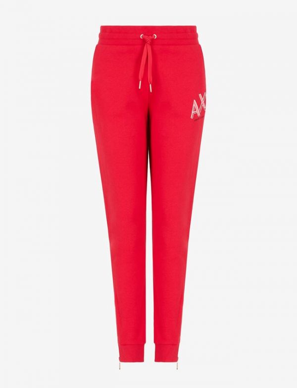 ARMANI EXCHANGE- Pantaloni sportivi in felpa di cotone organico ROSSO
