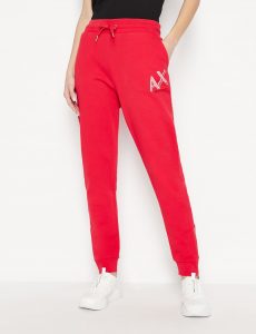 ARMANI EXCHANGE- Pantaloni sportivi in felpa di cotone organico ROSSO