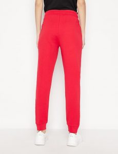 ARMANI EXCHANGE- Pantaloni sportivi in felpa di cotone organico ROSSO