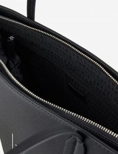 ARMANI EXCHANGE – Borsa Donna Shopper con Doppi Manici in Eco-Saffiano con Logo Nero