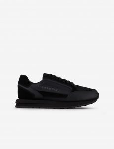 ARMANI EXCHANGE-Sneaker in pelle con scritta logo nere