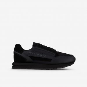 ARMANI EXCHANGE-Sneaker in pelle con scritta logo nere