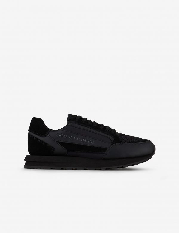 ARMANI EXCHANGE-Sneaker in pelle con scritta logo nere