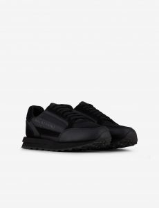 ARMANI EXCHANGE-Sneaker in pelle con scritta logo nere