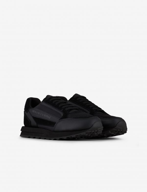 ARMANI EXCHANGE-Sneaker in pelle con scritta logo nere