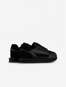 ARMANI EXCHANGE-Sneaker in pelle con scritta logo nere