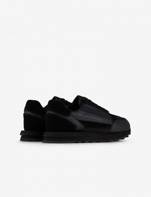 ARMANI EXCHANGE-Sneaker in pelle con scritta logo nere