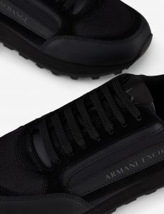 ARMANI EXCHANGE-Sneaker in pelle con scritta logo nere