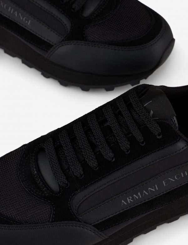 ARMANI EXCHANGE-Sneaker in pelle con scritta logo nere