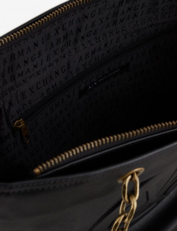 ARMANI EXCHANGE – Borsa Donna Tote con Brand Logo Nero