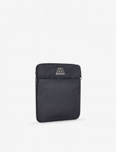 ARMANI EXCHANGE – Tracolla Uomo con Scritta Logo Impressa All-Over Nero