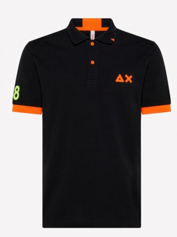 SUN68-Polo UOMO LOGO FLUO EL. NERA
