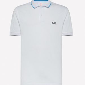 SUN68-Polo SMALL STRIPE ON COLLAR EL.BIANCA