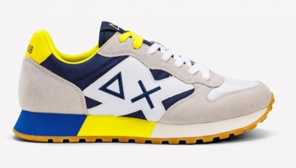 SUN68-Scarpe UOMO JAKI TRICOLORS BIANCO/NAVY BLUE