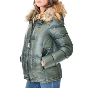 BLAUER-GIUBBINO DONNA VERDE PIUMINO HARPER CON PELLICCIA