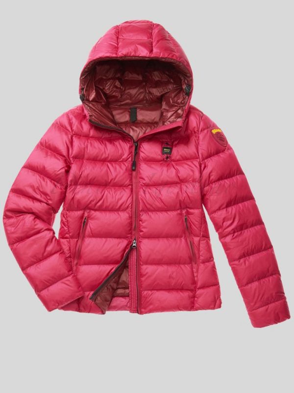 BLAUER-GIUBBINO DONNA CON CAPPUCCIO EMMA FUXIA