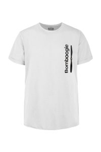 BOMBOOGIE-T-Shirt in Cotone con Stampa Bomboogie Verticale BIANCA