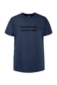 BOMBOOGIE-T-Shirt in Cotone con Stampa Bomboogie Orizzontale NIGHT BLUE