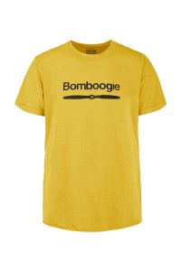 BOMBOOGIE-T-Shirt in Cotone con Stampa Bomboogie Orizzontale SULPHUR YELLOW