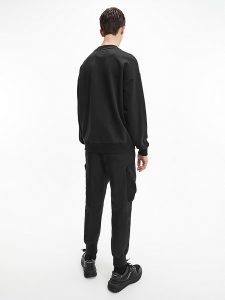 CALVIN KLEIN-Felpa CON LOGO LUCIDO DAL TAGLIO RILASSATO NERO